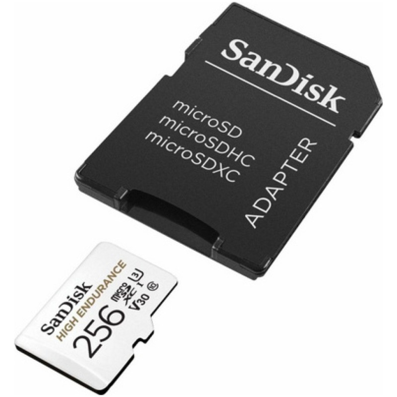 Spominska kartica SDXC-Micro 256GB Sandisk High Endurance 100MB/s/40MB/s U3 V30 UHS-I +adapter (SDSQQNR-256G-GN6IA)