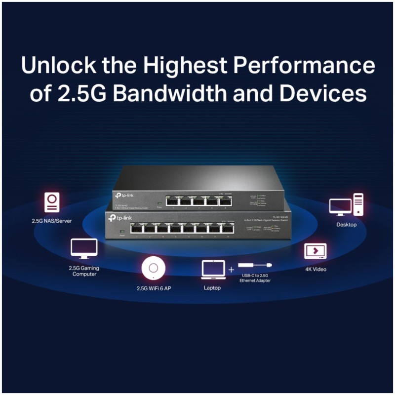 STIKALO 8-PORT TP-Link 2,5Gbp/s (TL-SG108-M2)