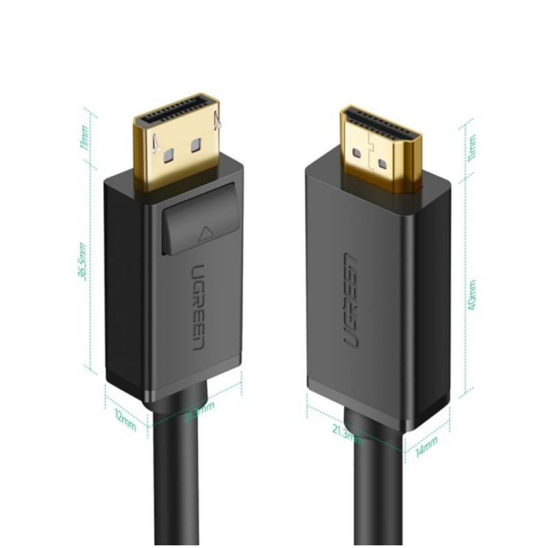 Kabel DisplayPort (m) => HDMI (m) 2,0m Ugreen črn (10202)