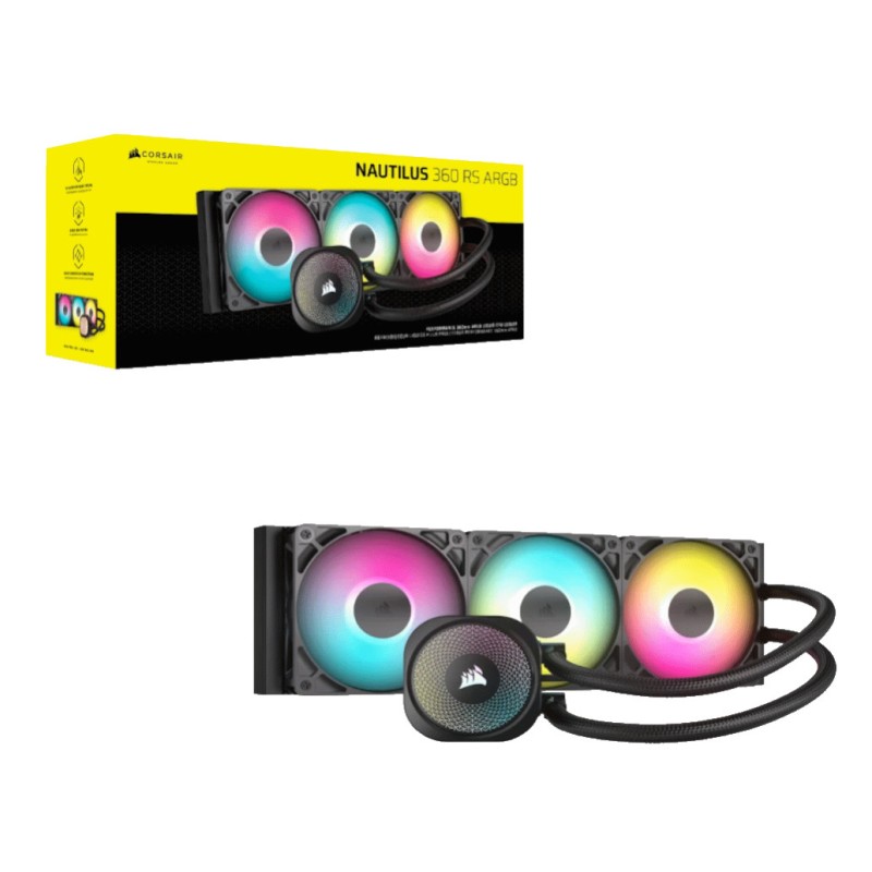 Vodno hlajenje Corsair Nautilus RS ARGB - 360mm črna (CW-9060093-WW)