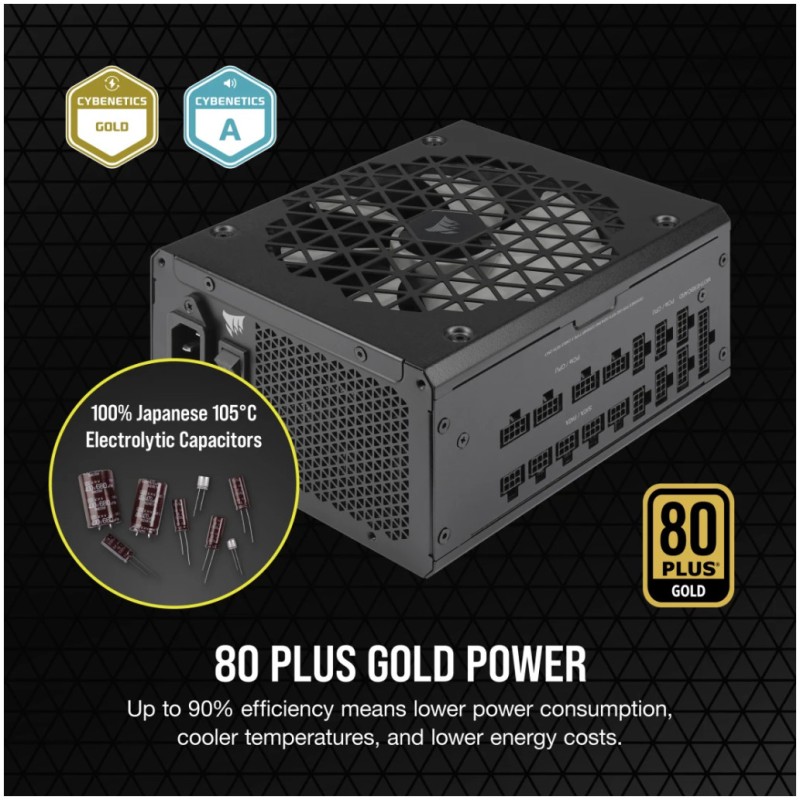 Napajalnik - 1200W Corsair RM1200X SHIFT 80Plus Gold - ATX 3.1 Modular 140mm črna (CP-9020254-EU)