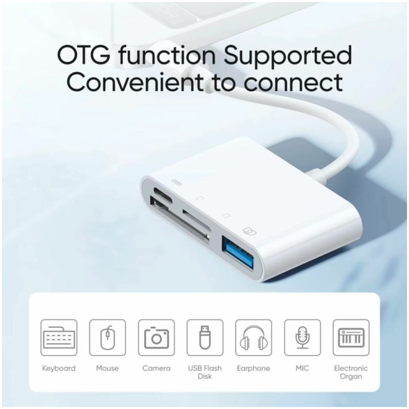 HUB USB-C => 1xUSB-A 1xUSB-C 1xSD 1xmicroSD (S-H142) Joyroom HUB USB-C => 1xUSB-A 1xUSB-C 1xSD 1xmicroSD (S-H142)