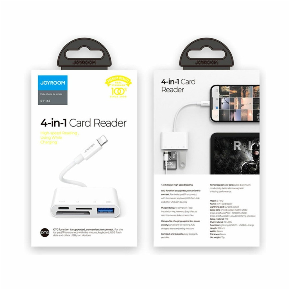 HUB USB-C => 1xUSB-A 1xUSB-C 1xSD 1xmicroSD (S-H142) Joyroom HUB USB-C => 1xUSB-A 1xUSB-C 1xSD 1xmicroSD (S-H142)