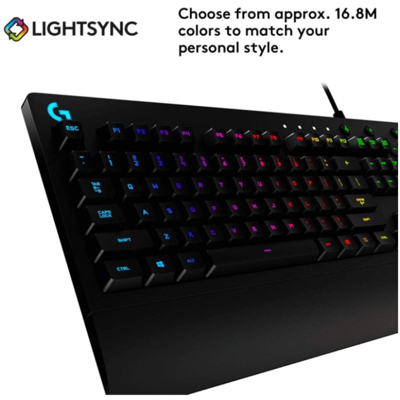 Gaming Tipkovnica USB Logitech G213 Prodigy US international | SLO gravura črna RGB (920-008093)