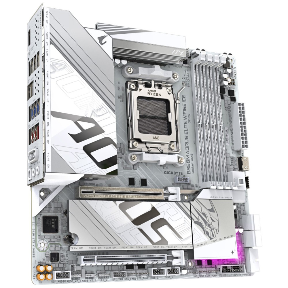Osnovna plošča AM5 GigaByte B850M Aorus Elite WiFi6E ICE microATX 1xHDMI 1xDisplayPort GIGABYTE Osnovna plošča AM5 GigaByte B850M Aorus Elite WiFi6E ICE microATX 1xHDMI 1xDisplayPort