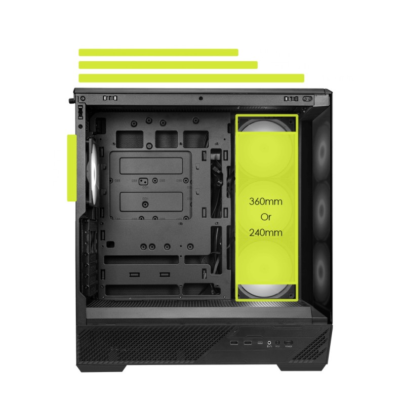 Ohišje MSI MAG Pano 130R PZ microATX - črna RGB MSI Ohišje MSI MAG Pano 130R PZ microATX - črna RGB