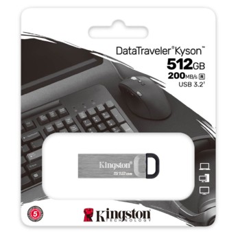 Spominski ključek 512GB USB3.2 Kingston Kyson DT 200MB/s 60MB/s kovinski brez pokrovčka srebrno-črn (DTKN/512GB) Spominski ključek 512GB USB3.2 Kingston Kyson DT 200MB/s 60MB/s kovinski brez pokrovčka srebrno-črn (DTKN/512GB)