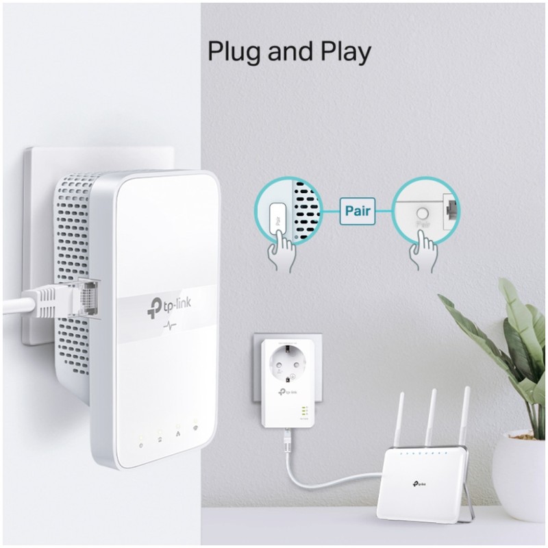 HPAV Powerline 1xLAN RJ45 220V TP-Link 1000Mbit/s (1+1) WLAN (TL-WPA7617 KIT)