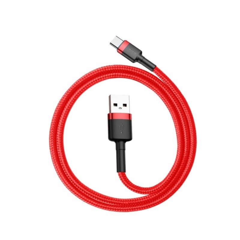 Kabel USB-C => USB-A 2.0 tekstil ovoj 2,00m 5V/2A QC3 Baseus rdeč/črn (CATKLF-C09) Baseus Kabel USB-C => USB-A 2.0 tekstil ovoj 2,00m 5V/2A QC3 Baseus rdeč/črn (CATKLF-C09)