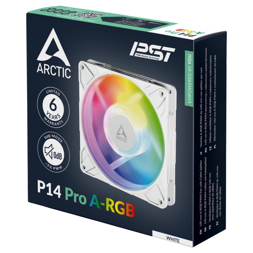 Ventilator Arctic P14 Pro PWM 140mm bela ARGB ARCTIC Ventilator Arctic P14 Pro PWM 140mm bela ARGB