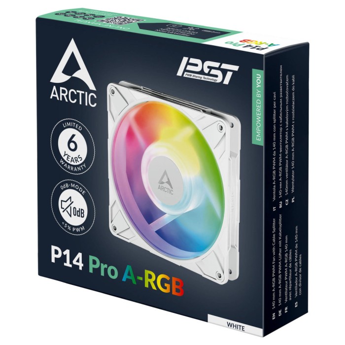 Ventilator Arctic P14 Pro PWM 140mm bela ARGB Ventilator Arctic P14 Pro PWM 140mm bela ARGB