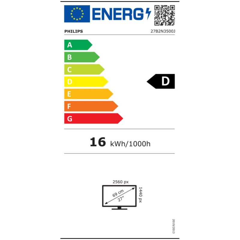 Monitor Philips 68,6 cm (27,0) 27B2N3500J 2560x1440 120Hz IPS 4ms 2xHDMI DisplayPort 4xUSB3.2 Pivot Zvočniki  3H sRGB125% SeparateSync Evnia3000