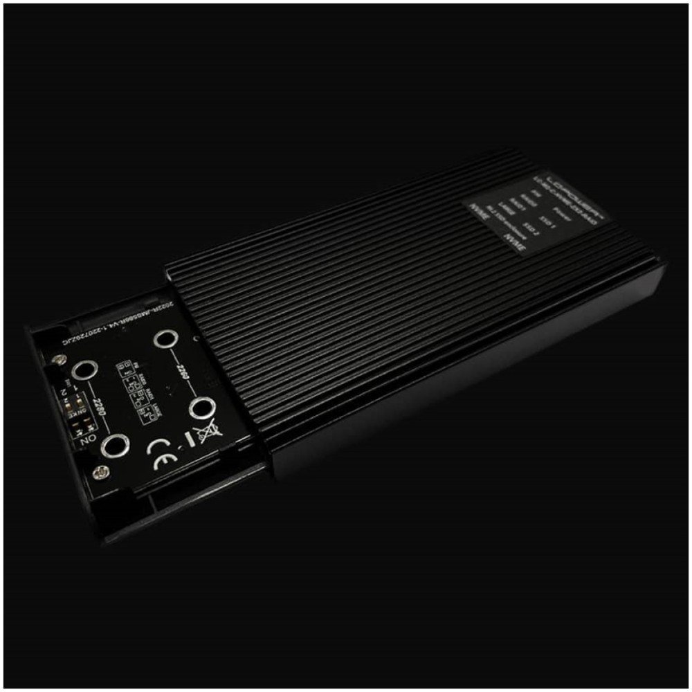 Ohišje za SSD disk M.2 => USB-C PCIe NVMe USB 3.2 Gen2 RAID 0/1 aluminij LC-Power (LC-M2-C-NVME-2X2-RAID)