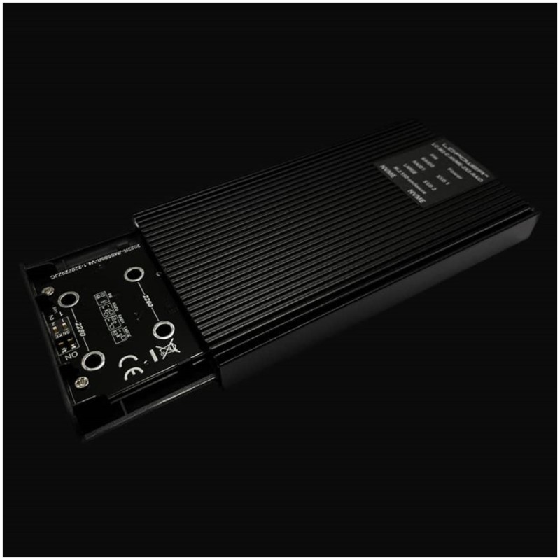 Ohišje za SSD disk M.2 => USB-C PCIe NVMe USB 3.2 Gen2 RAID 0/1 aluminij LC-Power (LC-M2-C-NVME-2X2-RAID)