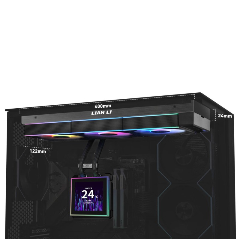 Vodno hlajenje Lian-Li HydroShift II LCD-S - 360mm RGB črna (WASE-996) Lian-Li Vodno hlajenje Lian-Li HydroShift II LCD-S - 360mm RGB črna (WASE-996)