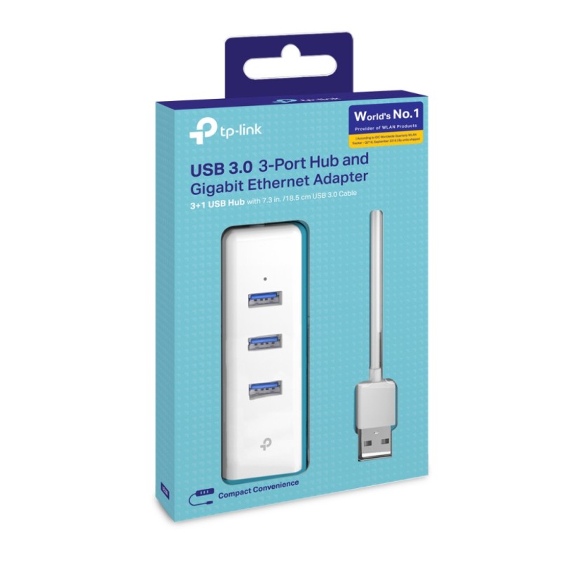 HUB USB 2.0 3portni TP-LINK UE330 z 100/1000 Ethernet mrežnim priključkom