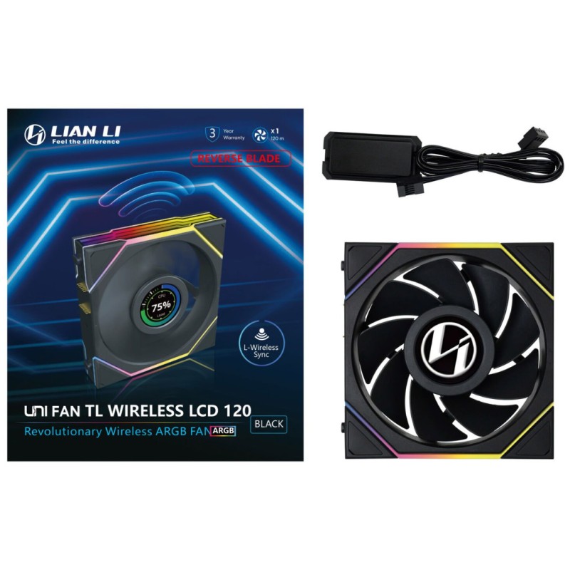 Ventilator Lian-Li UNI FAN TL LCD Reverse Blade 120mm črna ARGB