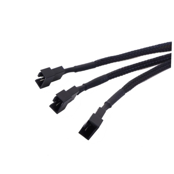 Splitter za ventilatorje 1x -> 3x4-pin črna Splitter za ventilatorje 1x -> 3x4-pin črna