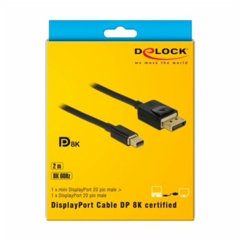 Kabel DisplayPort mini (m) => DisplayPort (m) 2,00m Delock 8K@60Hz (84928) Kabel DisplayPort mini (m) => DisplayPort (m) 2,00m Delock 8K@60Hz (84928)