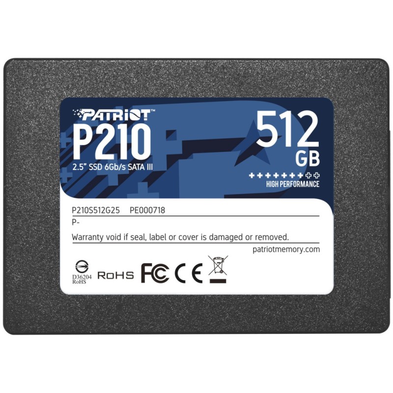Disk SSD 6,4cm (2,5) SATA3 512GB Patriot P210 2,5 520/430MB/s (P210S512G25)