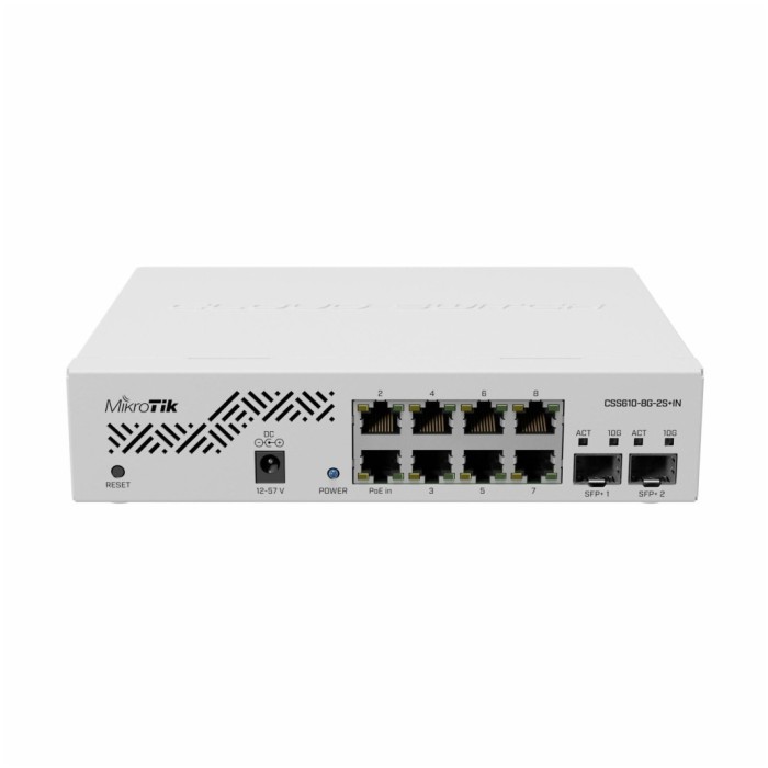 STIKALO 8-PORT + 2x SFP+ Mikrotik (CSS610-8G-2S+IN) STIKALO 8-PORT + 2x SFP+ Mikrotik (CSS610-8G-2S+IN)