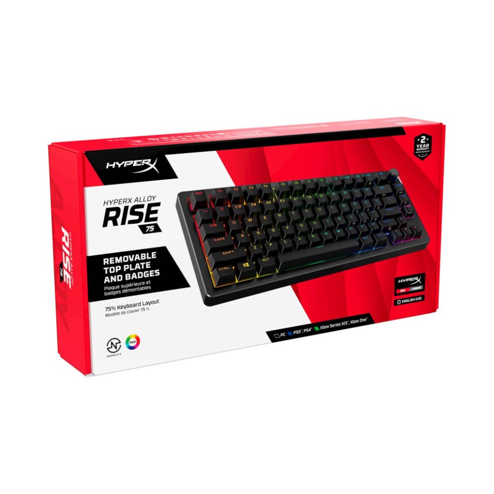 Gaming Tipkovnica USB-A HP HyperX Alloy Rise 75 SLO | SLO gravura črna RGB (7G7A4AA#ABA) HP Gaming Tipkovnica USB-A HP HyperX Alloy Rise 75 SLO | SLO gravura črna RGB (7G7A4AA#ABA)