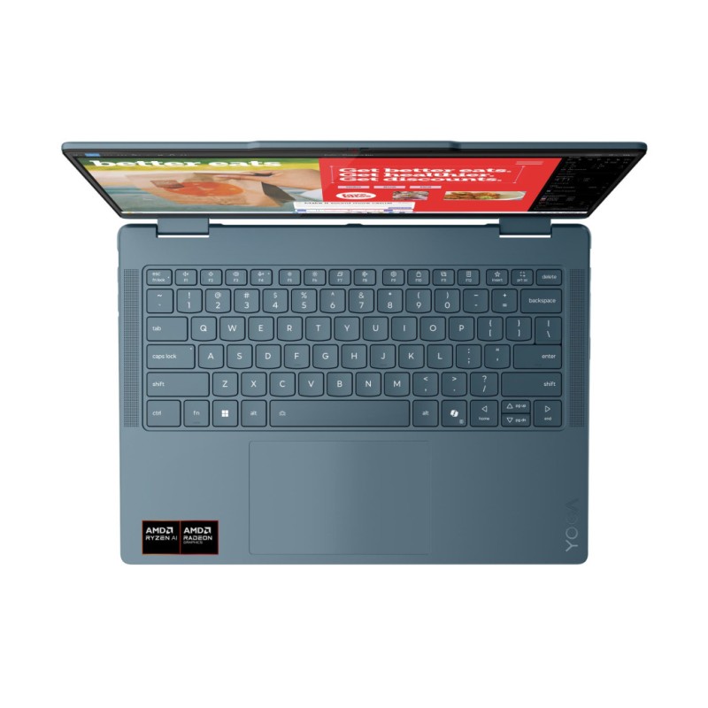 Prenosnik Lenovo 35,5 cm (14,0) Yoga 7 1920x1200 OLED 400nit Ryzen AI 5 340/24GB/SSD1TB/BL/AI Chip: 50 TOPs/ALU/AMD Radeon 840M/Win11Home (83JR0022SC)