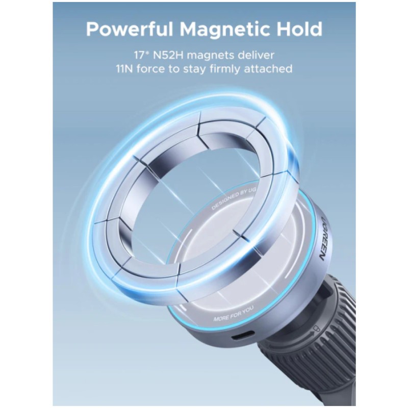 Avto polnilec in magnetni nosilelc za telefon MagFlow 25W Ugreen (55967)