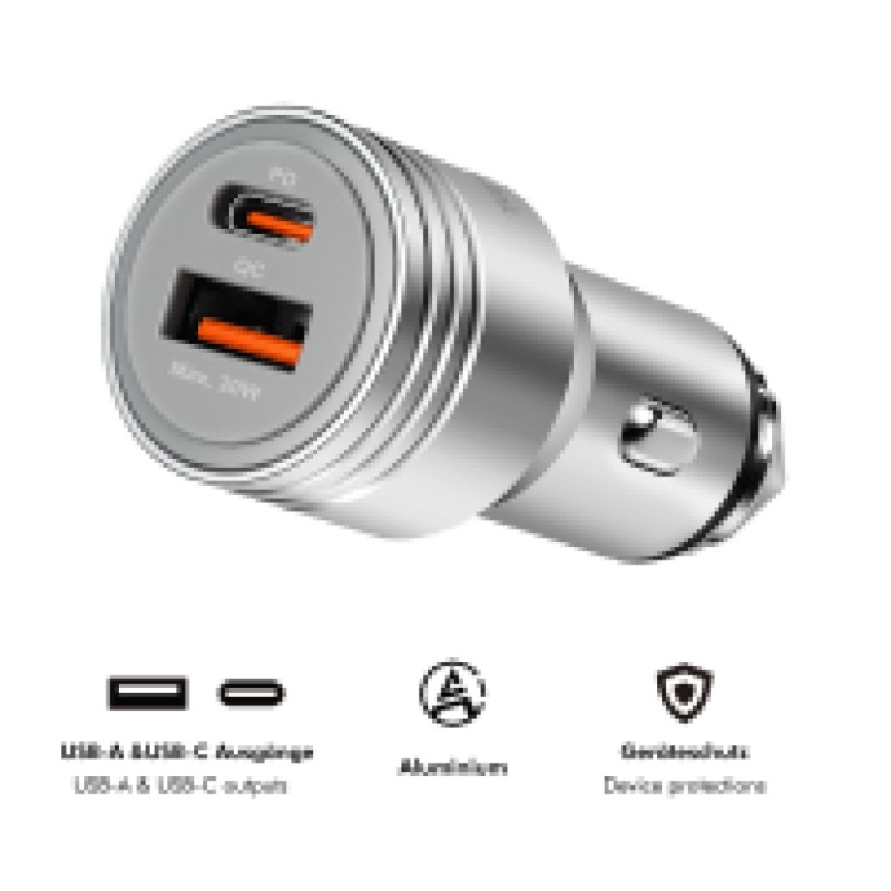 Avto polnilec 12V/24V => 1x USB-C 1x USB-A 20W QC srebrn LogiLink (PA0228A) LOGILINK Avto polnilec 12V/24V => 1x USB-C 1x USB-A 20W QC srebrn LogiLink (PA0228A)