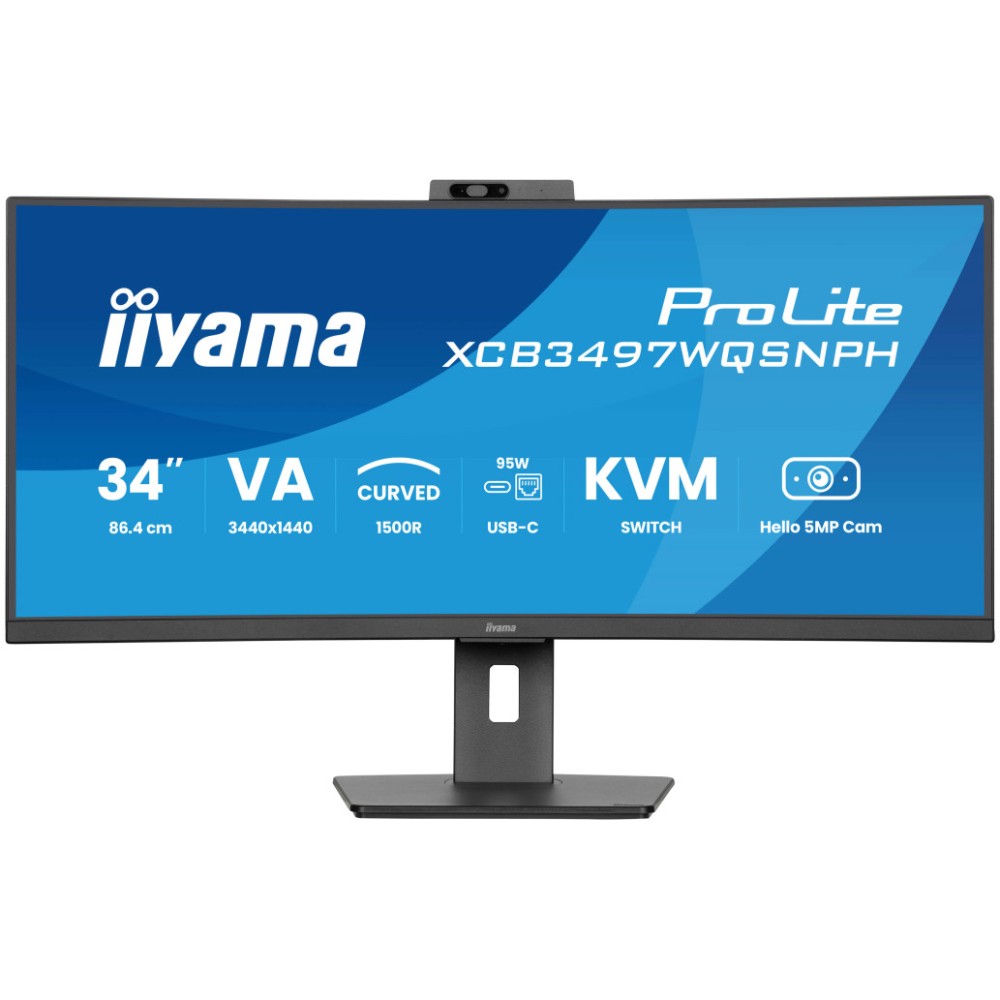 Monitor Iiyama 86,4 cm (34,0) XCB3497WQSNPH-B1 3440x1440 Curved 120Hz VA 0,4ms 2xHDMI DisplayPort USB-C 95W 2xUSB3.2 2xUSB-C-Out Pivot Zvočniki 2x5W DCI-P3-90% FreeSync Premium RJ45 KVM Iiyama Monitor Iiyama 86,4 cm (34,0) XCB3497WQSNPH-B1 3440x1440 Curved 120Hz VA 0,4ms 2xHDMI DisplayPort USB-C 95W 2xUSB3.2 2xUSB-C-Out Pivot Zvočniki 2x5W DCI-P3-90% FreeSync Premium RJ45 KVM