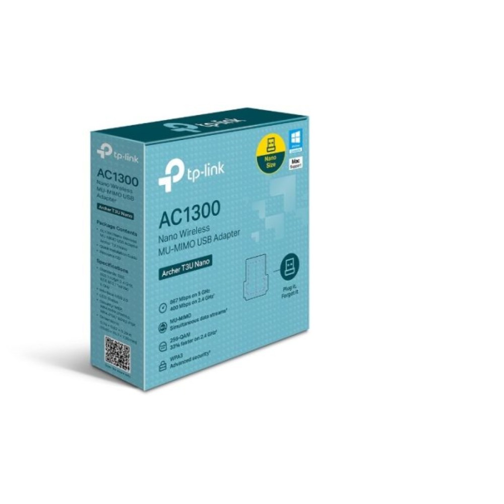 Brezžični mrežni adapter USB 2.0 TP-Link Archer WiFi5 802.11ac AC1300 1300Mbit/s MU-MIMO dualband Nano (Archer T3U Nano) TP-LINK Brezžični mrežni adapter USB 2.0 TP-Link Archer WiFi5 802.11ac AC1300 1300Mbit/s MU-MIMO dualband Nano (Archer T3U Nano)