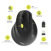 Miš brezžična + Bluetooth ergonomska Port Ergo 2400DPI za levičarje 5 gumbov črna (910008) Port Miš brezžična + Bluetooth ergonomska Port Ergo 2400DPI za levičarje 5 gumbov črna (910008)