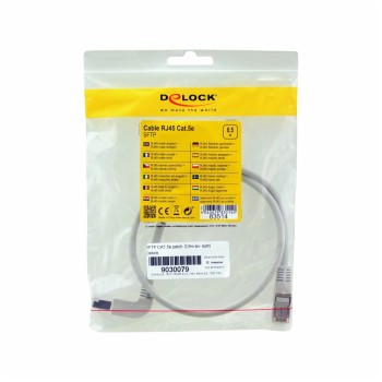 KABEL PATCH SFTP Cat 5e 0,50m RJ45 1Gbit Delock kotni - siv (83514) KABEL PATCH SFTP Cat 5e 0,50m RJ45 1Gbit Delock kotni - siv (83514)