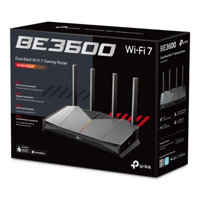 Usmerjevalnik brezžični TP-Link Archer GE230 WiFi7 802.11be BE3600 2,5Gb 4xLAN+WAN 4x antena (Archer GE230) TP-LINK Usmerjevalnik brezžični TP-Link Archer GE230 WiFi7 802.11be BE3600 2,5Gb 4xLAN+WAN 4x antena (Archer GE230)