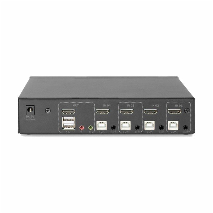 KVM stikalo Digitus 4-port 4K/30Hz IN 4xHDMI 4xUSB 4x3,5mm OUT HDMI 2xUSB-A 2x3,5mm (DS-12880) KVM stikalo Digitus 4-port 4K/30Hz IN 4xHDMI 4xUSB 4x3,5mm OUT HDMI 2xUSB-A 2x3,5mm (DS-12880)