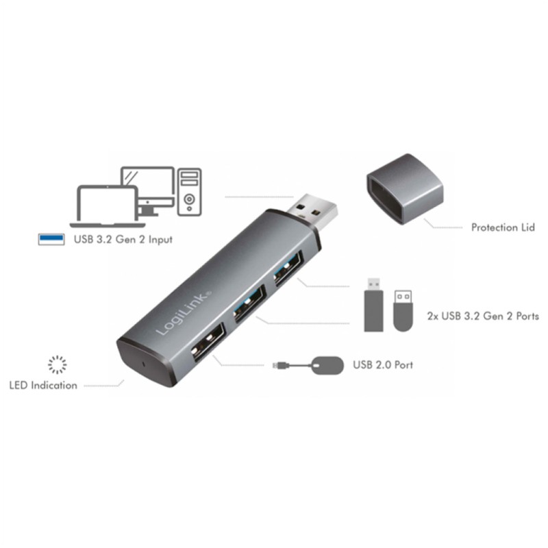 HUB USB 3.2 3portni LogiLink (UA0395) LOGILINK HUB USB 3.2 3portni LogiLink (UA0395)