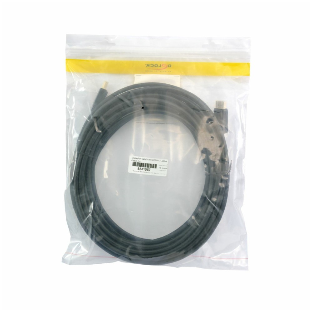 Kabel DisplayPort(m)=>DisplayPort(m) v1.2 10,00m 4K/60Hz pozlačeni konektorji črn Delock (84862) Delock Kabel DisplayPort(m)=>DisplayPort(m) v1.2 10,00m 4K/60Hz pozlačeni konektorji črn Delock (84862)