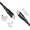Kabel USB-C (m) => USB-C (m) 2.0 1,00m 240W 5A/48V 480Mbps LED zaslon črn LogiLink (CU0446)
