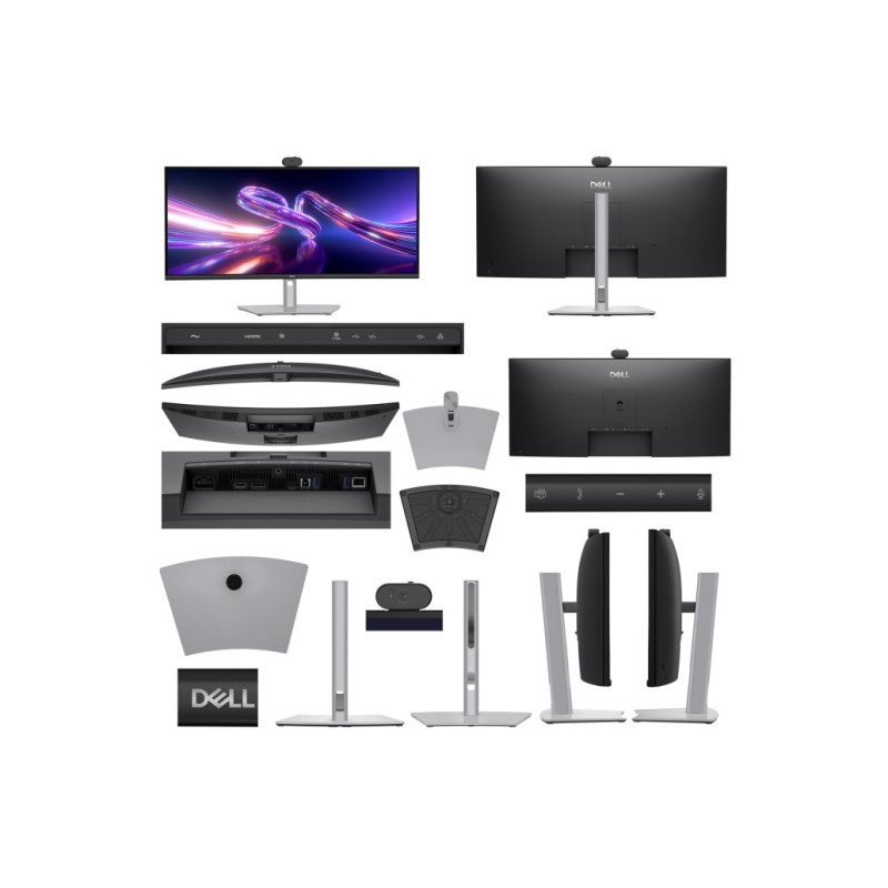 Monitor Dell 86,4 cm (34,0) P3426WEV 3440x1440 Curved konferenca 100Hz IPS 5ms HDMI DisplayPort USB-C 90W 3xUSB3.2 USB-C-Out HAS Kamera  3H sRGB99% RJ45 PRO