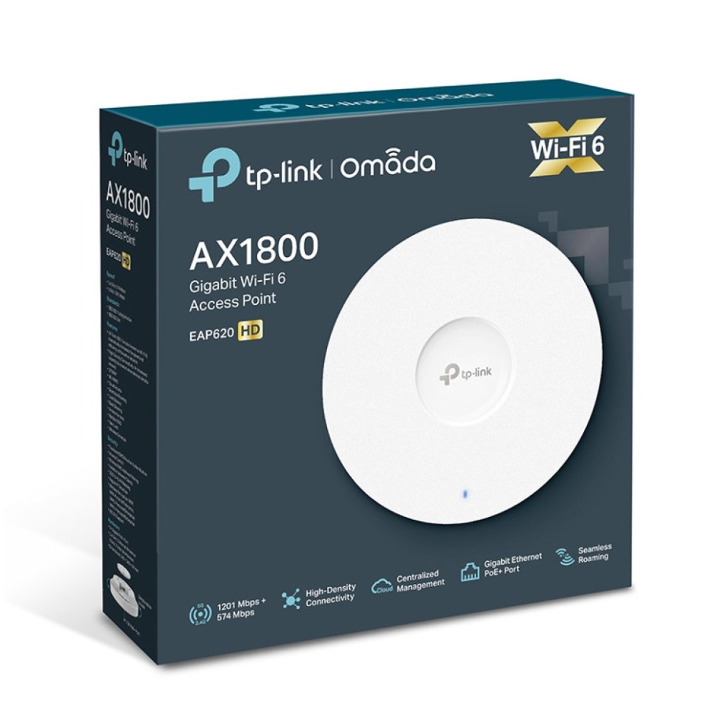 Dostopna točka TP-Link EAP620 HD WiFi5 802.11 a/b/g/n/ac/ax AX1800 1201Mb/s MU-MIMO PoE+ MESH 4x notranja antena (EAP620 HD V3.2) TP-LINK Dostopna točka TP-Link EAP620 HD WiFi5 802.11 a/b/g/n/ac/ax AX1800 1201Mb/s MU-MIMO PoE+ MESH 4x notranja antena (EAP620 HD V3.2)