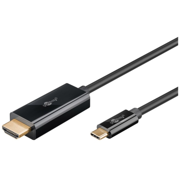 Kabel USB-C 3.1 => HDMI 3,0m UHD 4K@60HZ črn Goobay (75698) Kabel USB-C 3.1 => HDMI 3,0m UHD 4K@60HZ črn Goobay (75698)