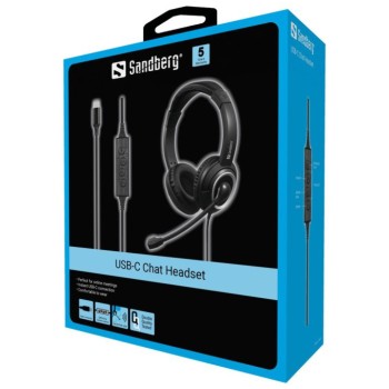 Slušalke žične Sandberg naglavne z mikrofonom USB-C Chat Headset črna kontrolnik na kablu (126-47) Slušalke žične Sandberg naglavne z mikrofonom USB-C Chat Headset črna kontrolnik na kablu (126-47)