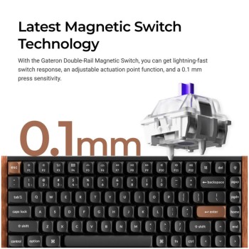 Mehanska Tipkovnica brezžična + Bluetooth Keychron K2 HE nebula mag stikala UK | črna RGB (K2H-F1-UK) Mehanska Tipkovnica brezžična + Bluetooth Keychron K2 HE nebula mag stikala UK | črna RGB (K2H-F1-UK)