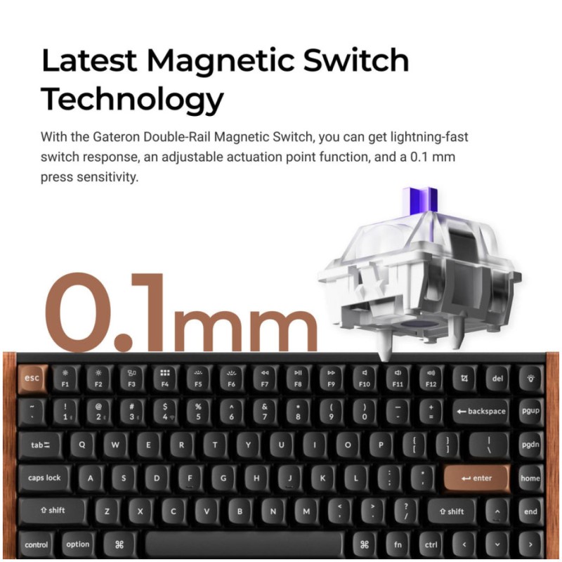Mehanska Tipkovnica brezžična + Bluetooth Keychron K2 HE nebula mag stikala UK | črna RGB (K2H-F1-UK) Keychron Mehanska Tipkovnica brezžična + Bluetooth Keychron K2 HE nebula mag stikala UK | črna RGB (K2H-F1-UK)