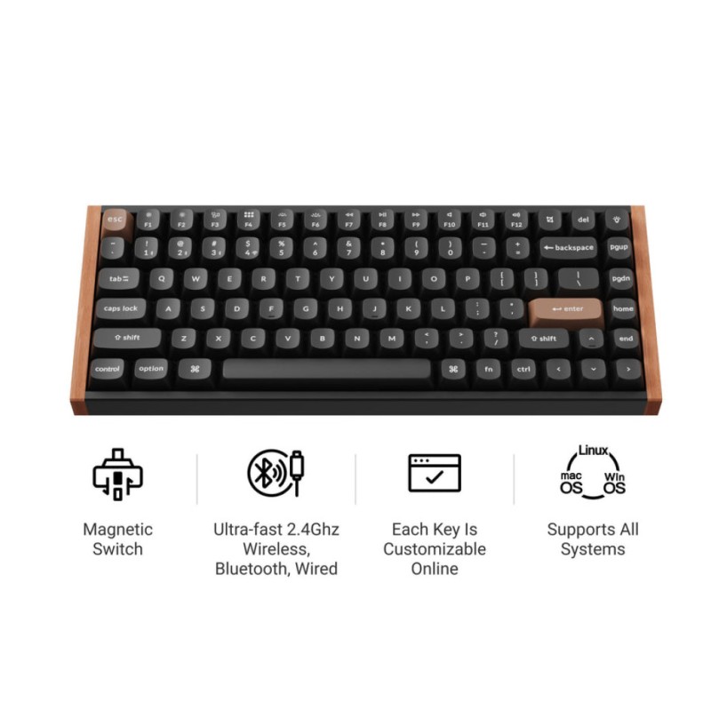 Mehanska Tipkovnica brezžična + Bluetooth Keychron K2 HE nebula mag stikala UK | črna RGB (K2H-F1-UK) Keychron Mehanska Tipkovnica brezžična + Bluetooth Keychron K2 HE nebula mag stikala UK | črna RGB (K2H-F1-UK)