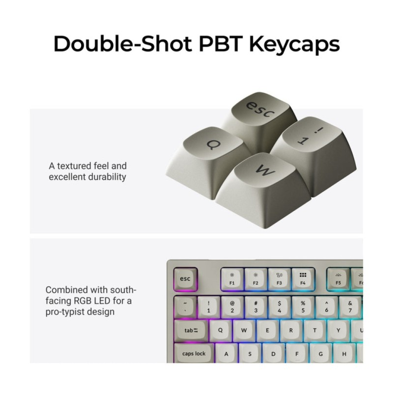 Gaming Tipkovnica Žična Keychron C2 Pro 8K QMK UK | siva RGB (C2PX-M1-UK)