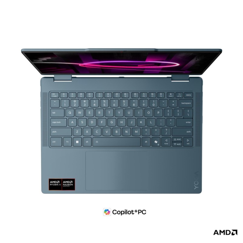Prenosnik Lenovo 35,5 cm (14,0) Yoga 7 2-in-1 2880x1800 OLED na dotik 500nit 120Hz Ryzen AI 7 445/32GB/SSD1TB/BL/AI Chip: 50 TOPs/ALU/AMD Radeon 840M/Win11Home (83TD007TSC)