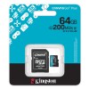 Spominska kartica SDXC 64GB Kingston GO 200MB/s/100MB/s U3 V30 UHS-I A2 +adapter (SDCG4/64GB) KINGSTON Spominska kartica SDXC 64GB Kingston GO 200MB/s/100MB/s U3 V30 UHS-I A2 +adapter (SDCG4/64GB)