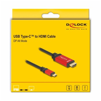 Kabel USB-C 3.1 => HDMI 2.1 2,0m 8K@60Hz črn DELOCK (80096)