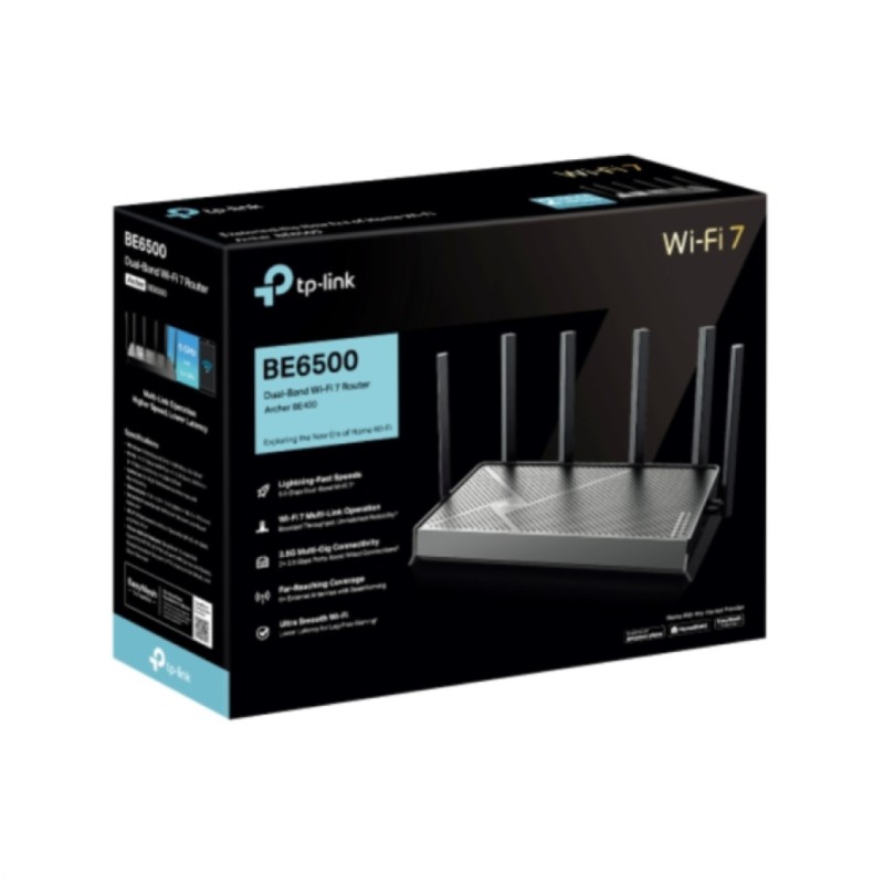Usmerjevalnik brezžični TP-Link Archer WiFi7 802.11be BE6500 4xLAN+WAN 6x antena () TP-LINK Usmerjevalnik brezžični TP-Link Archer WiFi7 802.11be BE6500 4xLAN+WAN 6x antena ()